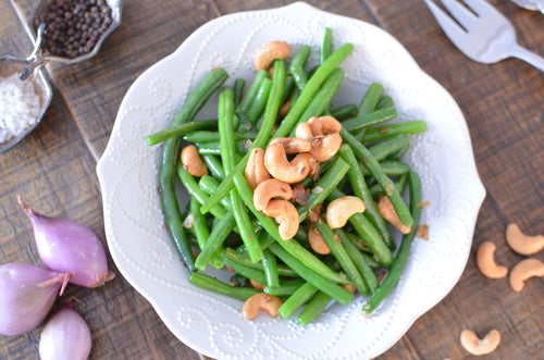 Toasted cashews, shallots, French green beans. (Gluten-Free Friendly + Dairy-Free Friendly + Vegetarian Friendly)